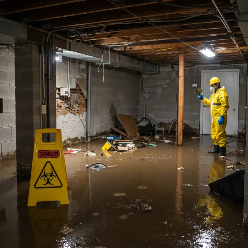 Flooded Basement Electrical Hazard in North Fair Oaks, CA Property